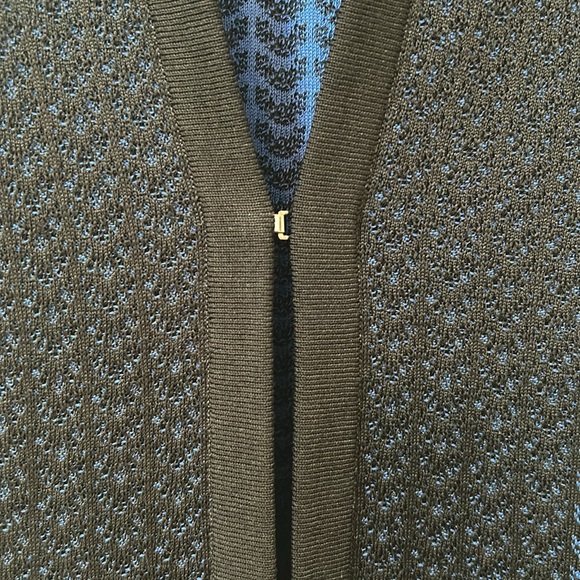 MIN WANG  WOMENS HEAVYWEIGHT CARDIGAN BLACK BLUE LONG SLEEVE SIZE SMALL - Picture 6 of 15